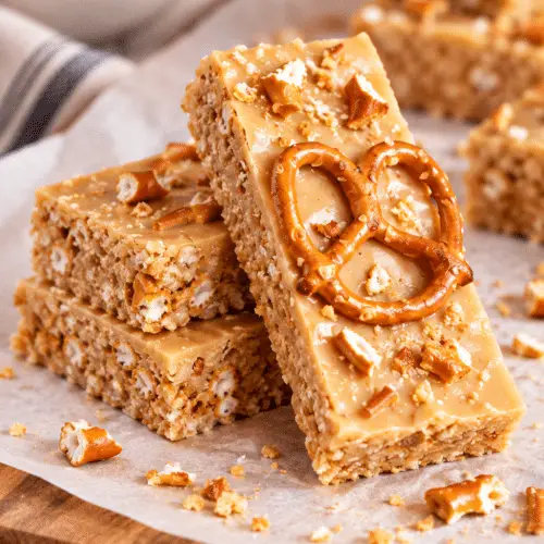 peanut butter pretzel bars finished dish