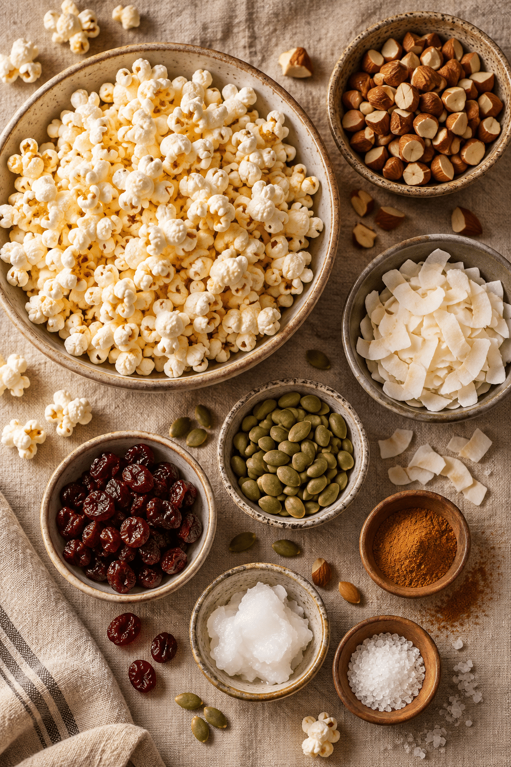 paleo movie night snacks ingredients measured and arranged