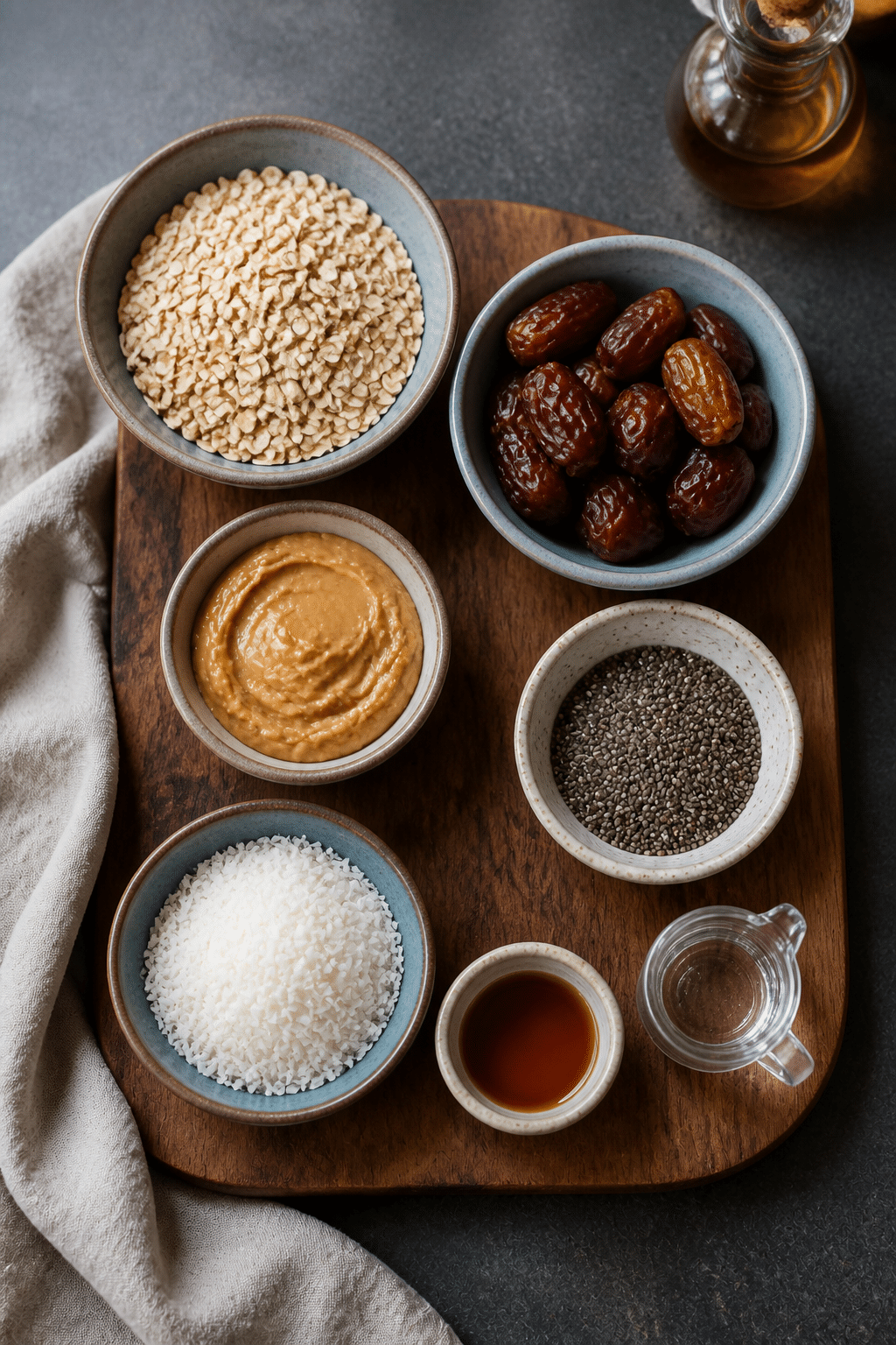 Ingredients measured for pregnancy energy bites