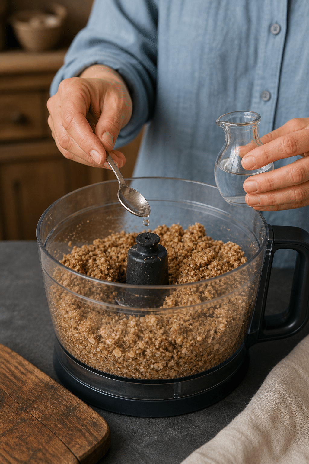 Preparing pregnancy energy bites in the reserved kitchen scene