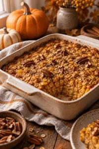 pumpkin baked oatmeal finished dish