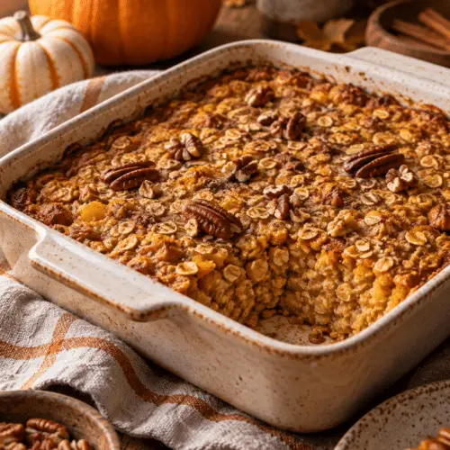 pumpkin baked oatmeal finished dish