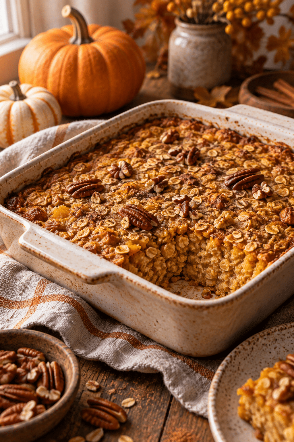 pumpkin baked oatmeal finished dish