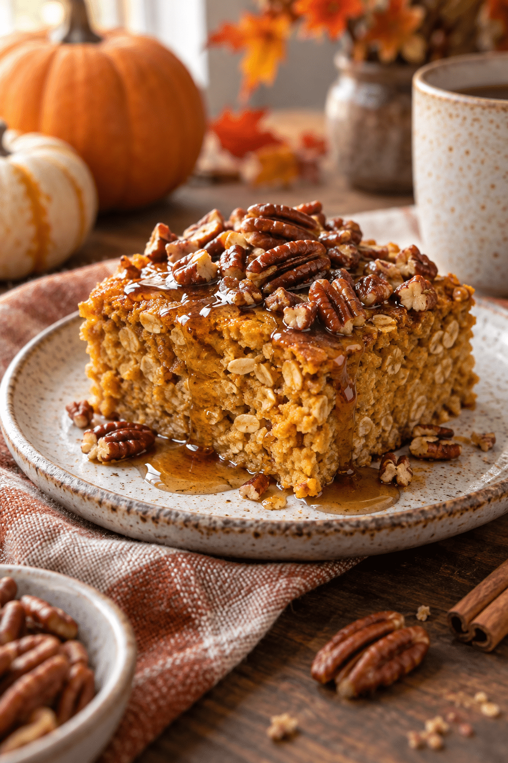 pumpkin baked oatmeal finished serving