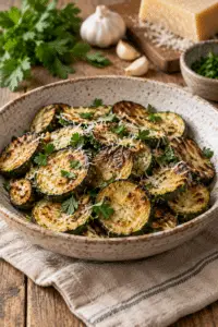 roasted zucchini with Parmesan and garlic