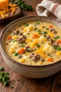 shepherd's pie soup finished dish