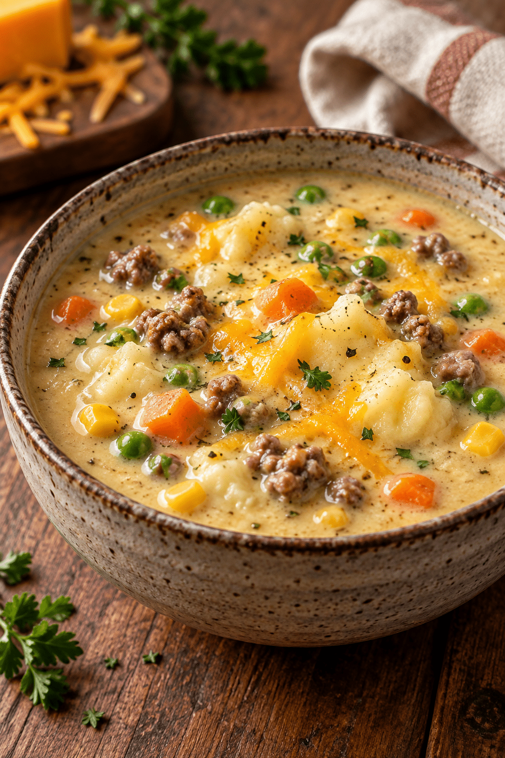 shepherd's pie soup finished dish