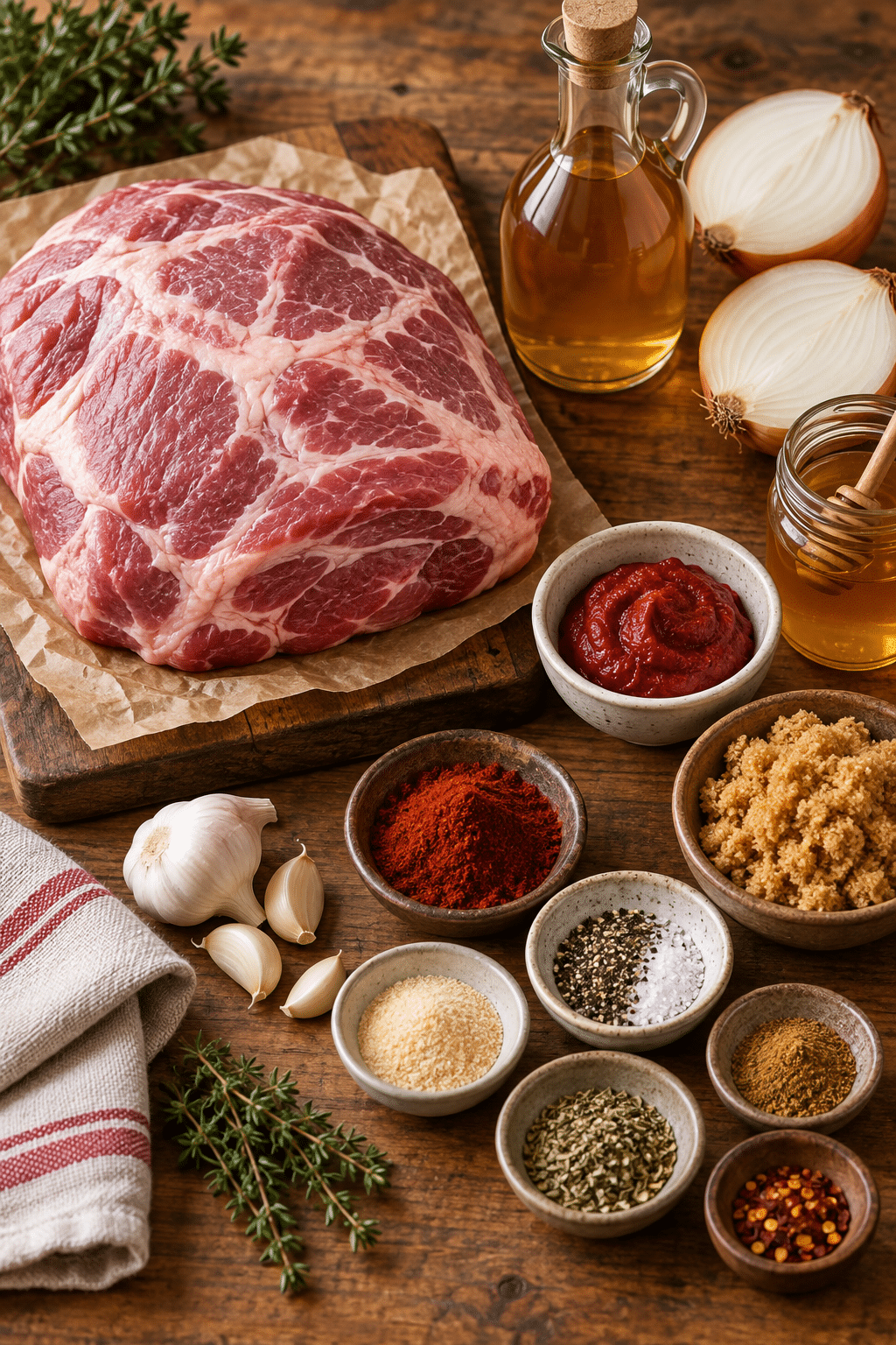 Ingredients for slow cooker pulled pork