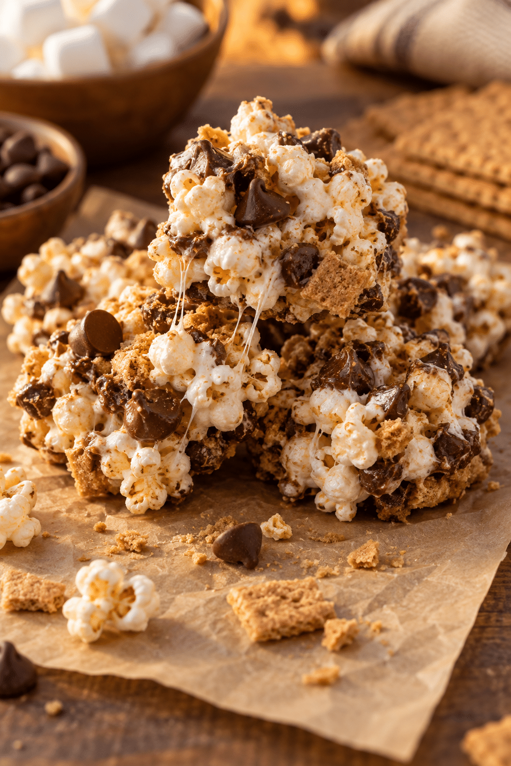 Chewy s'mores bites ready to serve