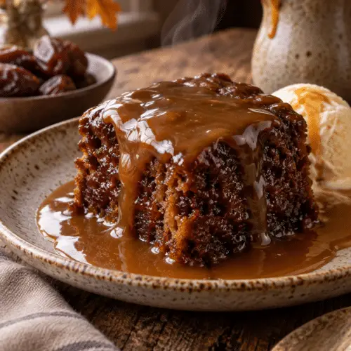 sticky toffee pudding with toffee sauce