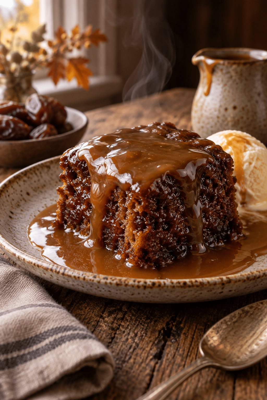 sticky toffee pudding with toffee sauce
