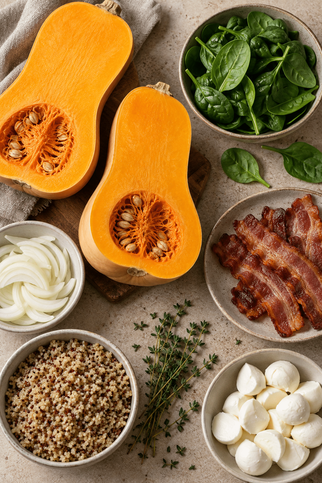 ingredients for stuffed butternut squash