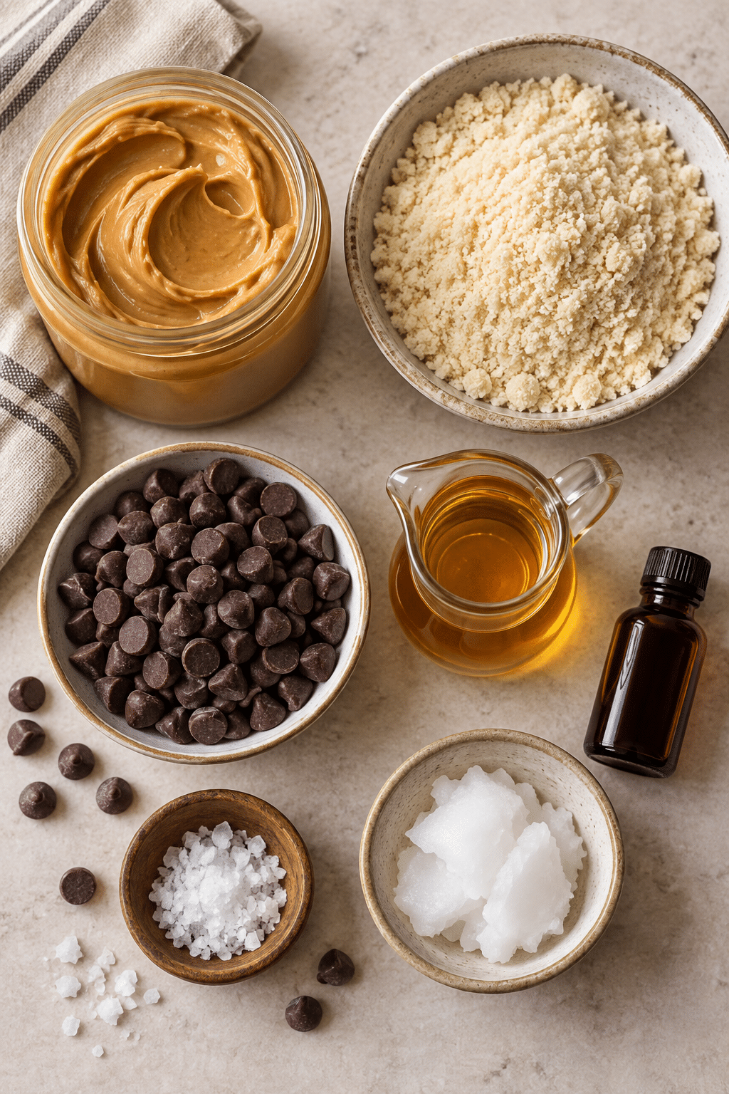 Ingredients for sugar free low carb cookie bars
