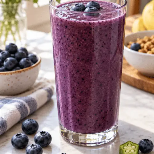 superfood breakfast smoothie in a glass