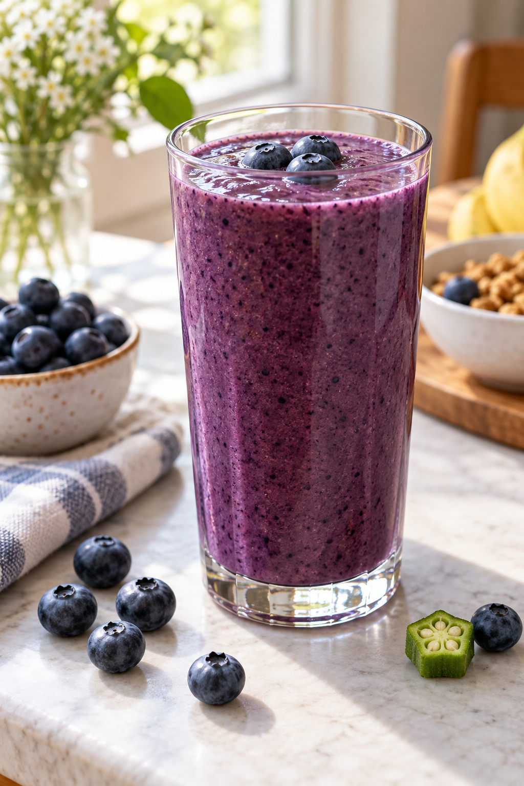 superfood breakfast smoothie in a glass