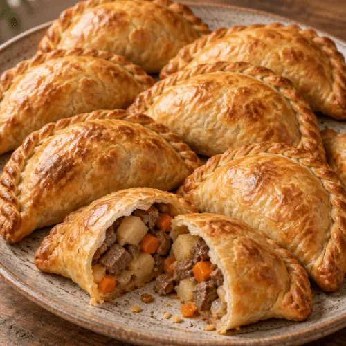 Traditional Northern Irish pasties on a platter