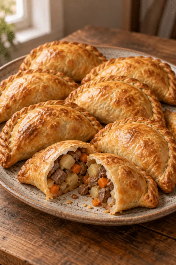 Traditional Northern Irish pasties on a platter