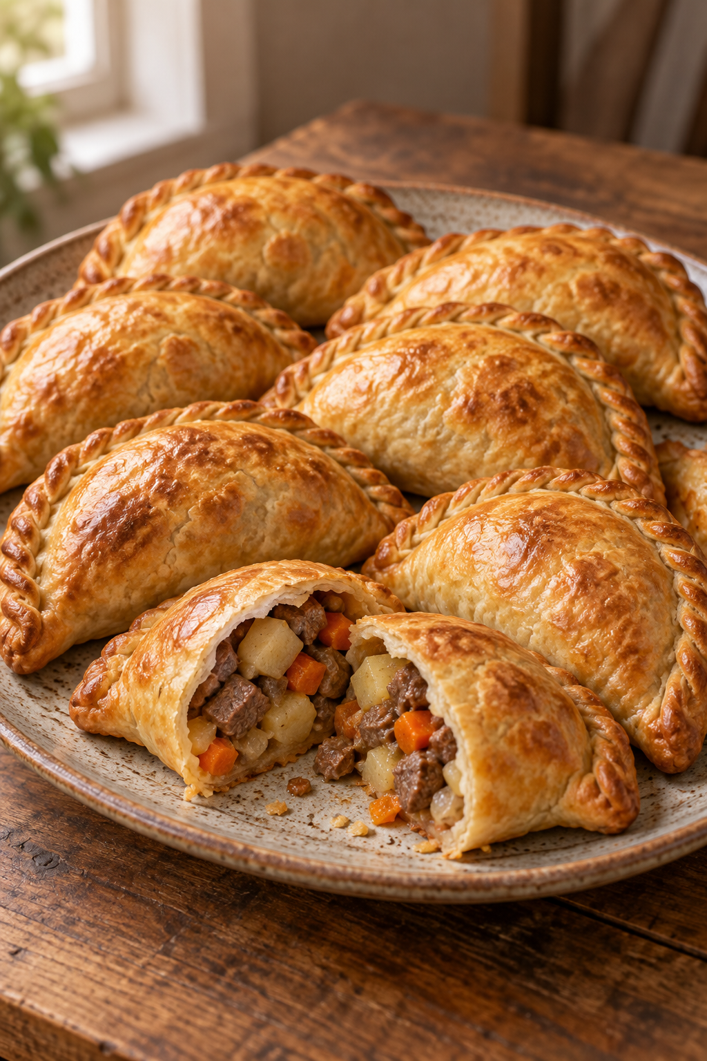 Traditional Northern Irish pasties on a platter