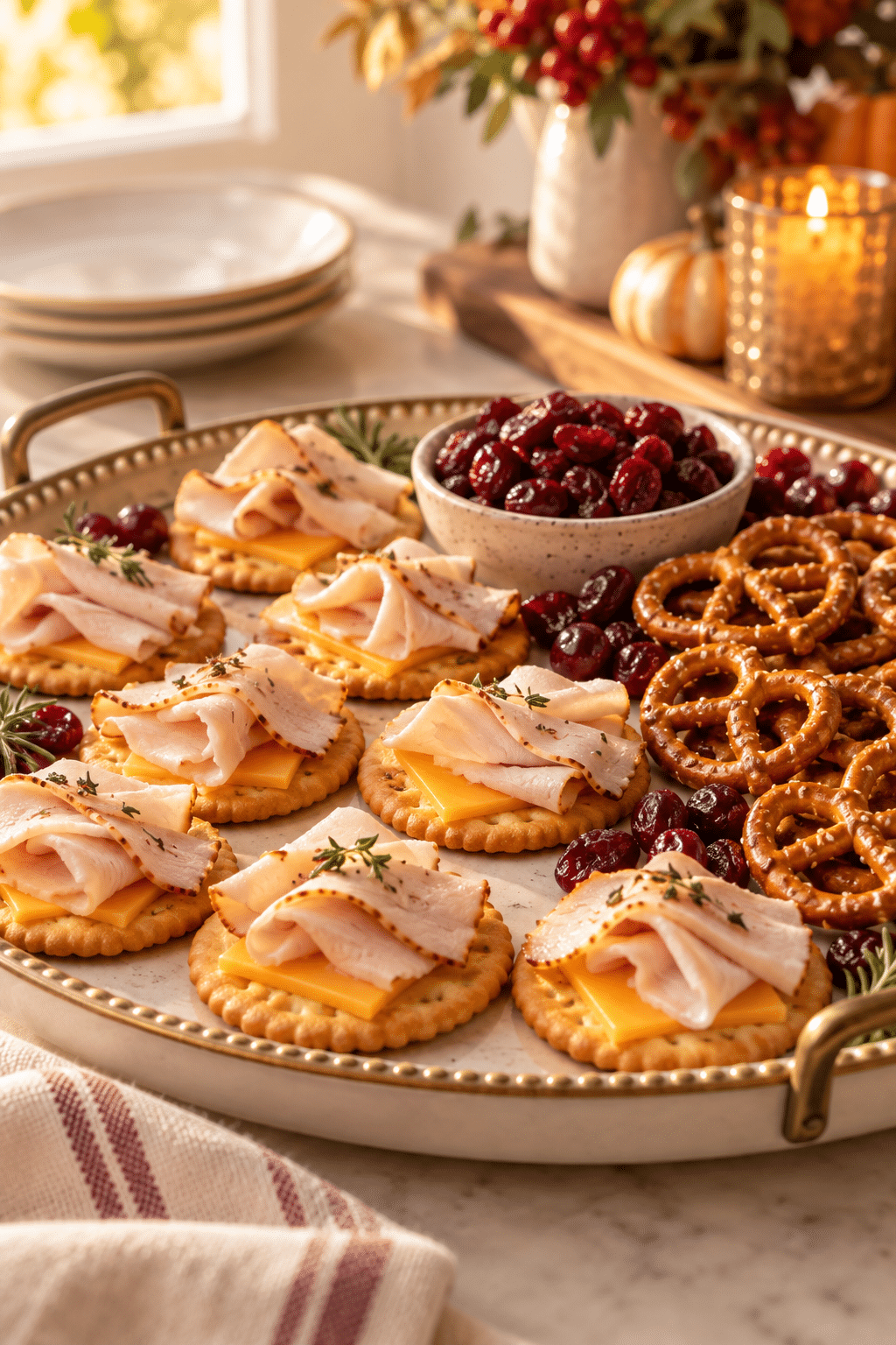 finished turkey cracker snacks ready to serve