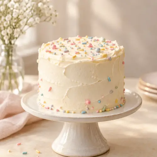 vanilla smash cake with buttercream