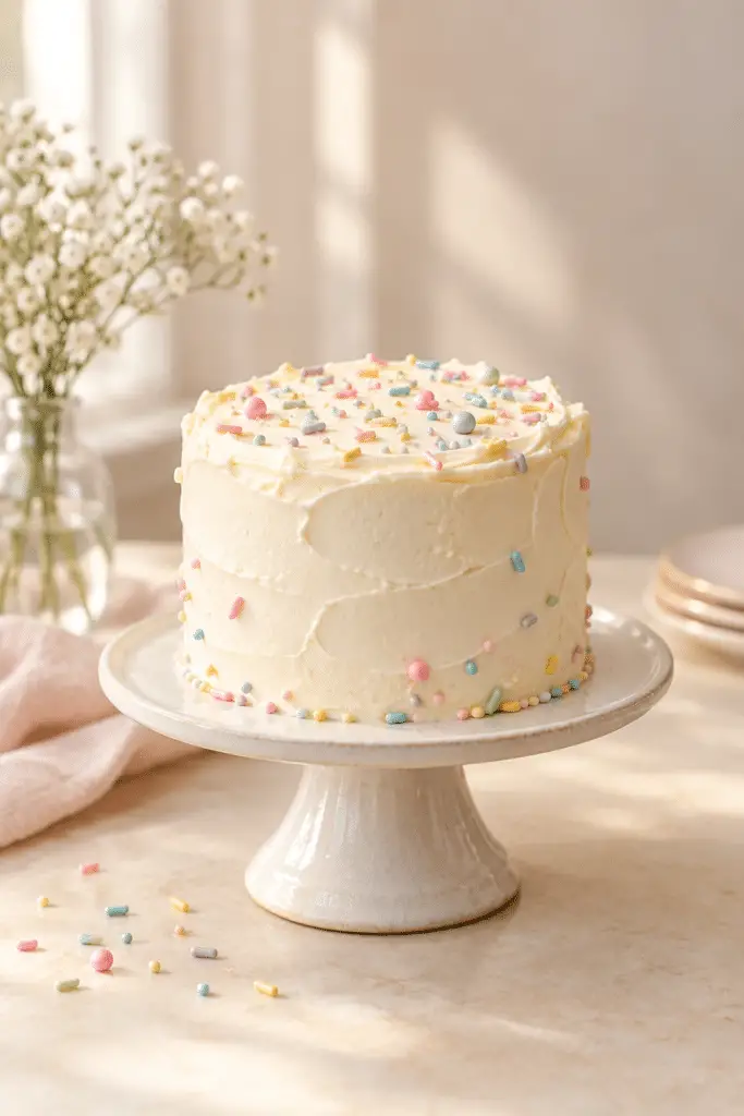 vanilla smash cake with buttercream