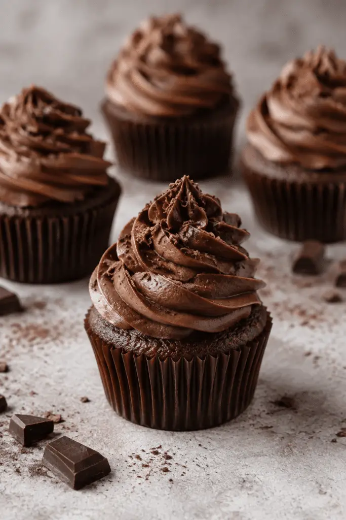 vegan chocolate cupcakes finished dish