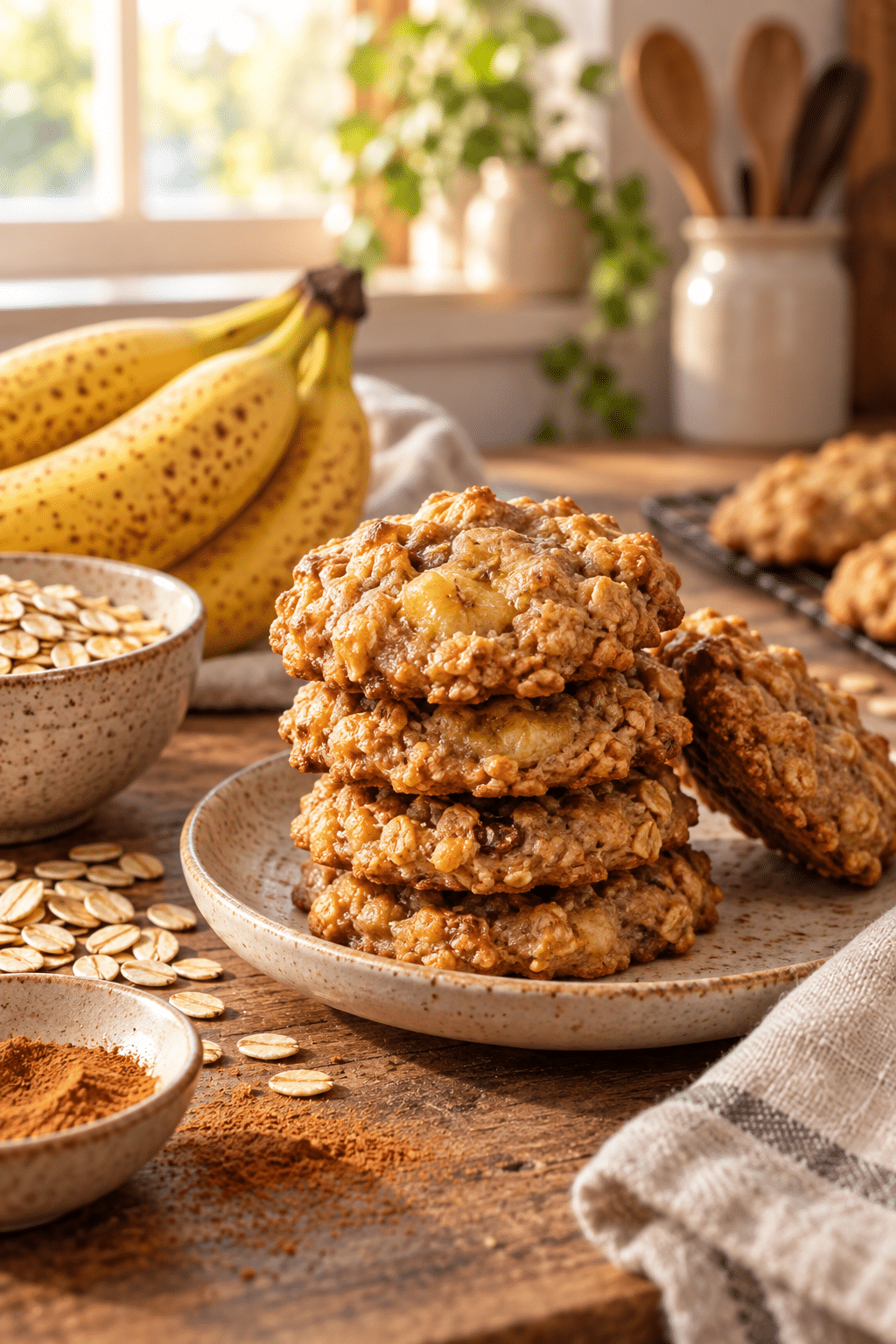 3 ingredient banana oatmeal cookies