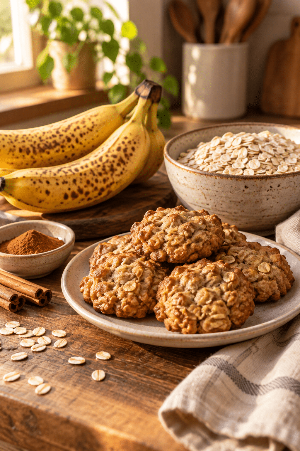 3 ingredient banana oatmeal cookies ingredients