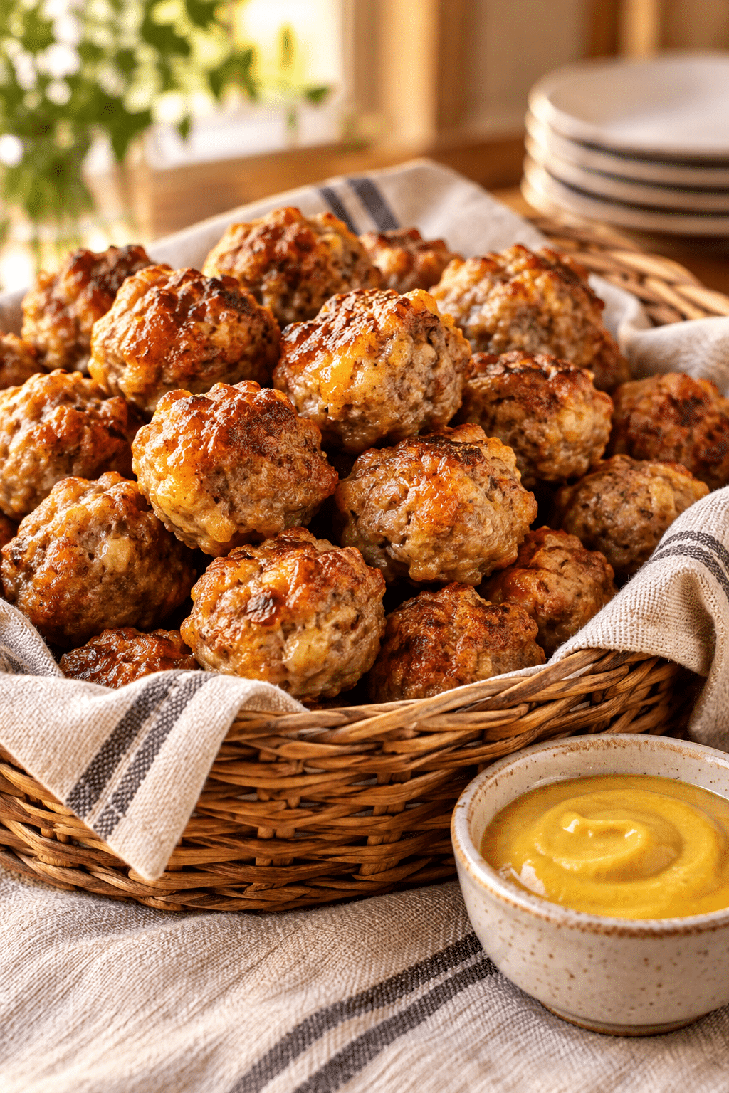 sausage balls served ready to eat