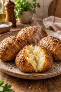 air fryer baked potatoes with crisp skins
