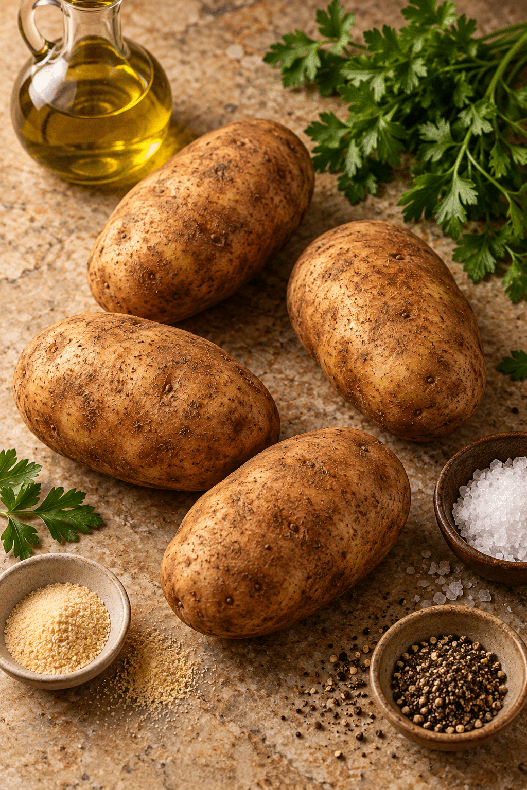 air fryer baked potatoes with crisp seasoned skins