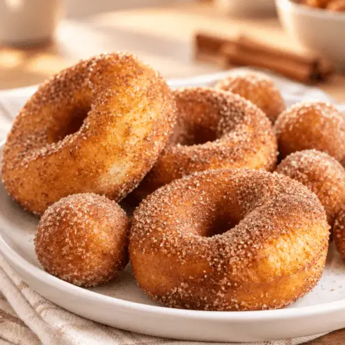 air fryer donuts finished dish