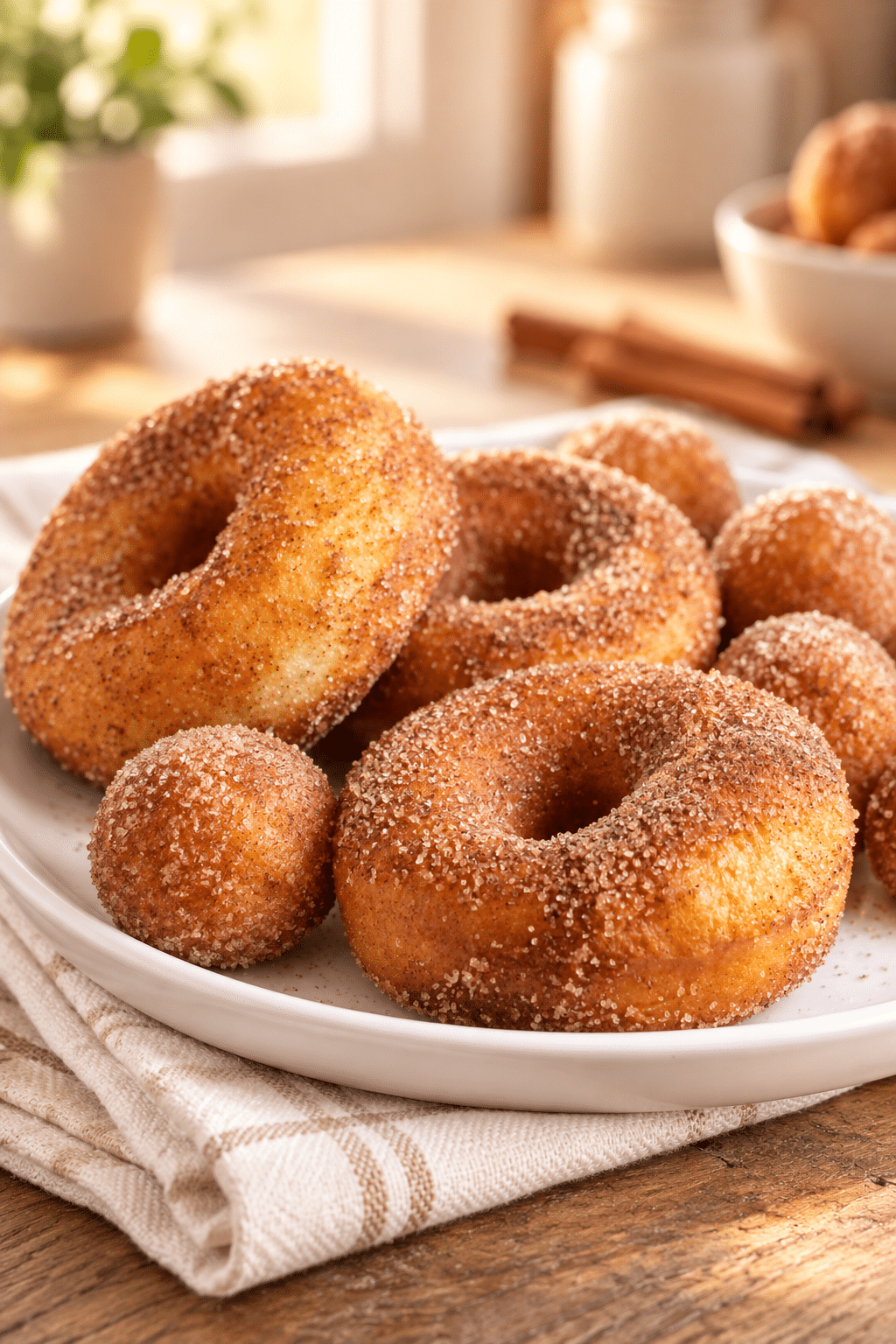 air fryer donuts finished dish