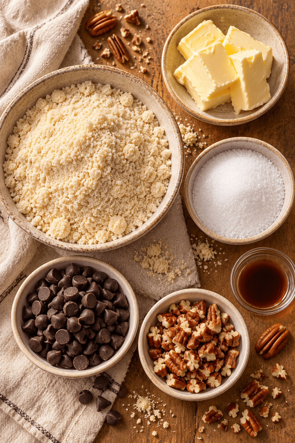 Ingredients for almond flour cookies