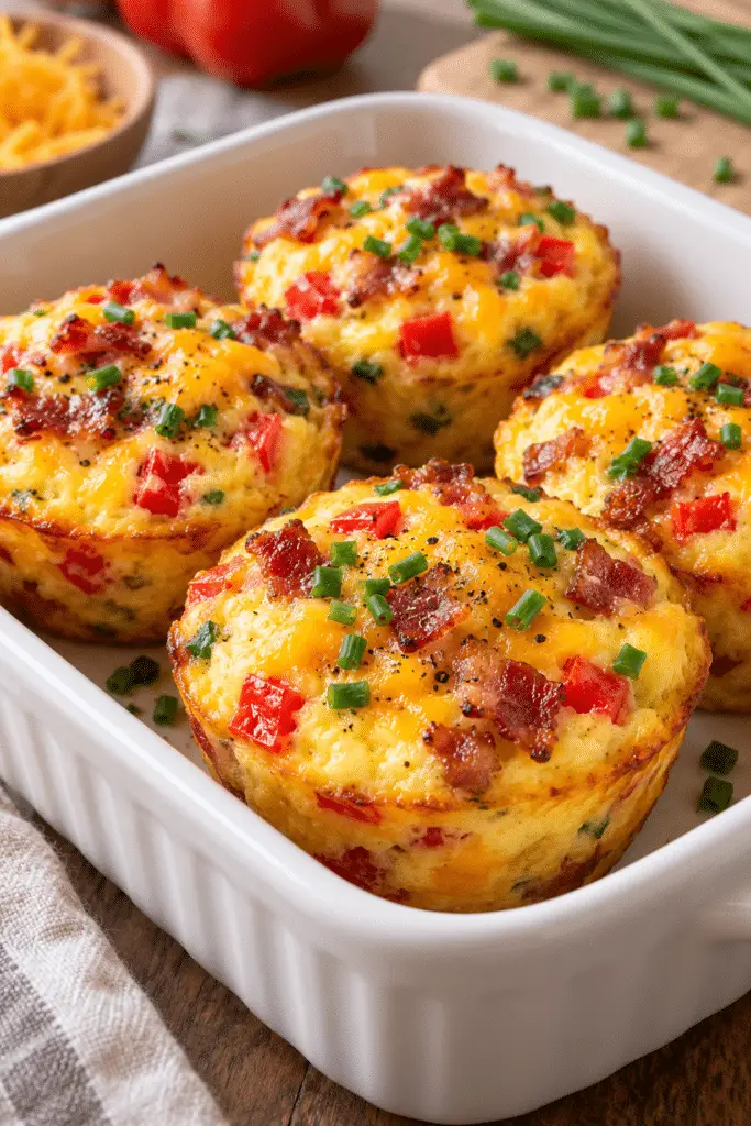 bacon cheddar chive egg muffins