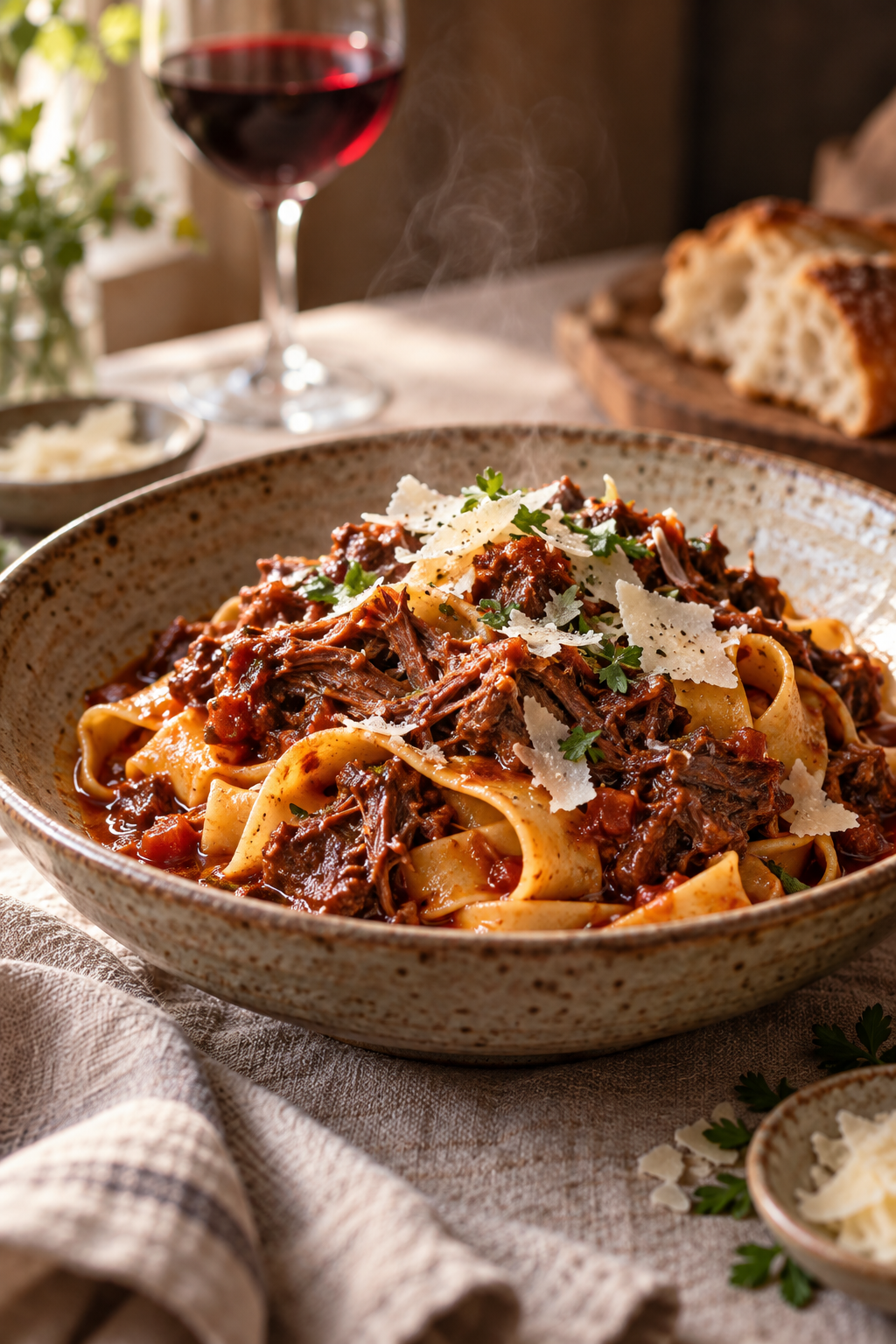 beef cheek ragu pasta finished dish