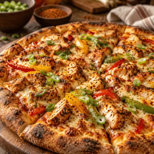 cajun chicken pizza finished dish