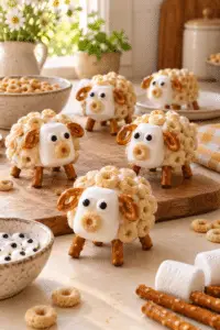 cheerios sheep snacks finished dish