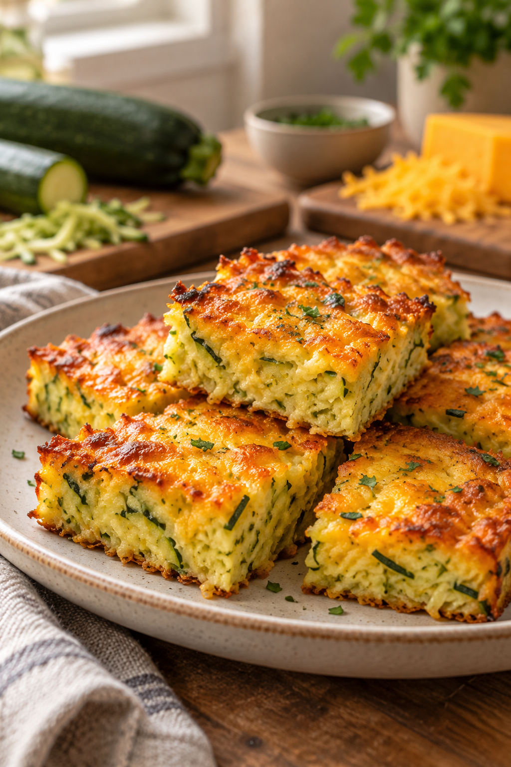 cheesy zucchini squares finished dish