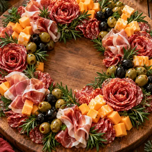 Christmas wreath charcuterie board