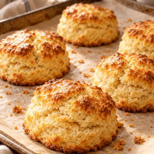 classic scones on a baking pan