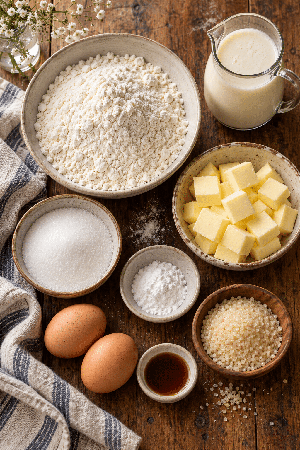 classic scones ingredients arranged for baking