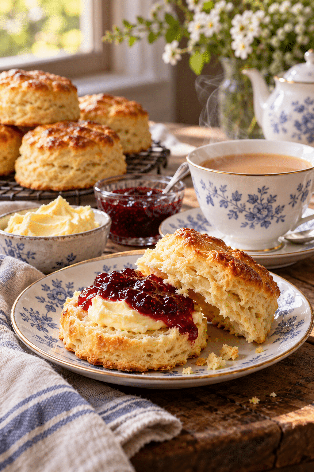 classic scones served warm with golden tops
