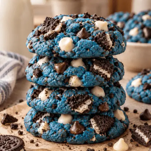 cookie monster cookies with Oreos and chocolate chips