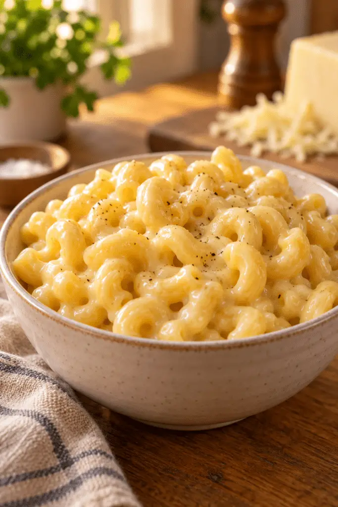 Copycat Panera macaroni and cheese in a bowl