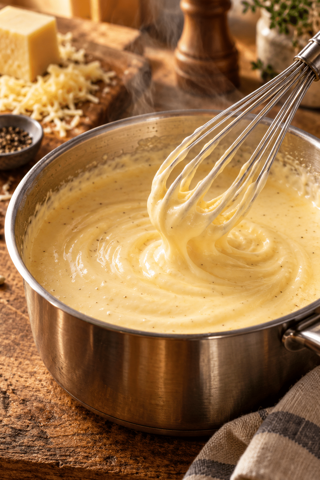 Creamy white cheddar sauce for copycat Panera macaroni and cheese