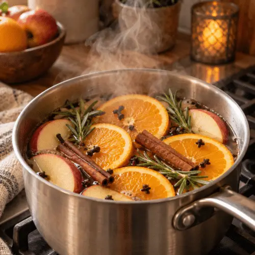 easy stovetop potpourri with citrus and cinnamon