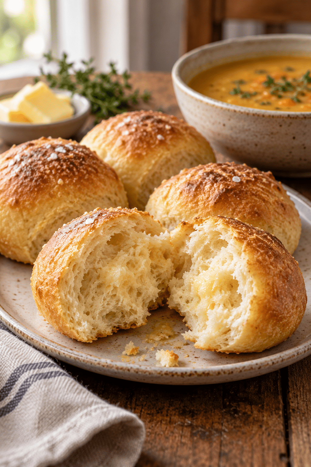 gluten free rolls served warm at dinner