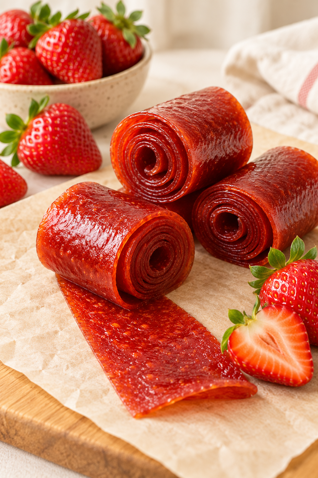 homemade strawberry fruit roll-ups