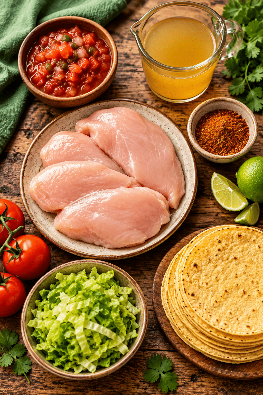 ingredients for instant pot chicken tacos